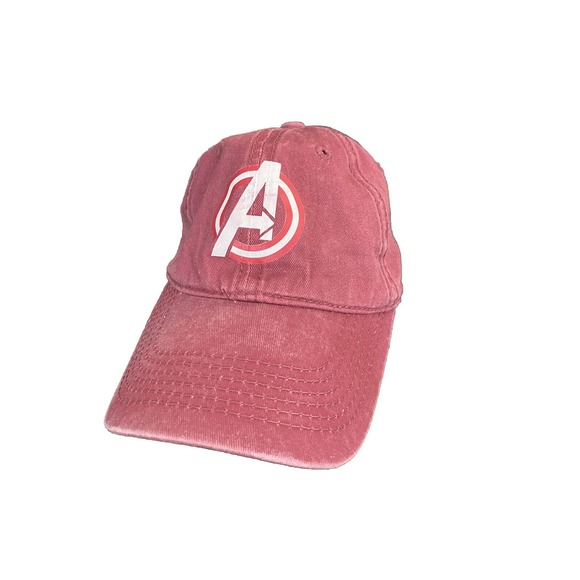 Avengers Red w/White Cotton Logo Baseball Ball Cap‎ Hat Unisex Adjustable Strap - Picture 1 of 4